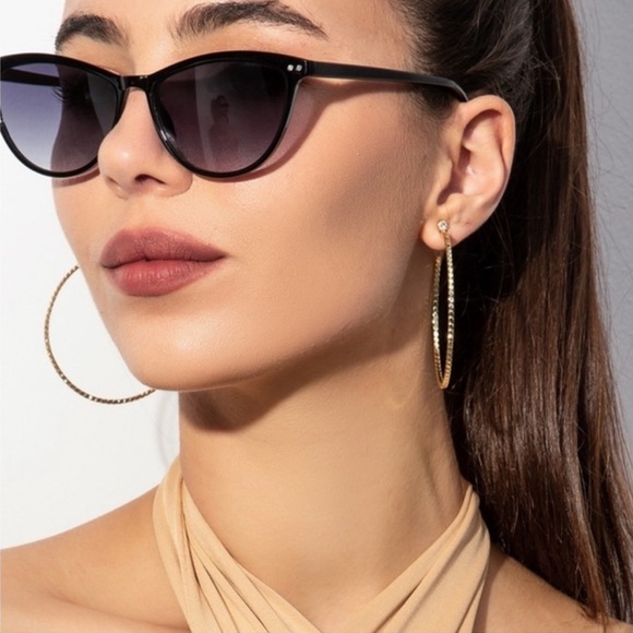 NEW Red Leopard Tortoiseshell Full Rimmed Cat Eye Style Sunglasses - Picture 4 of 4